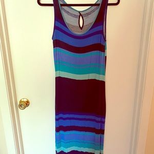 Blue striped maxi dress